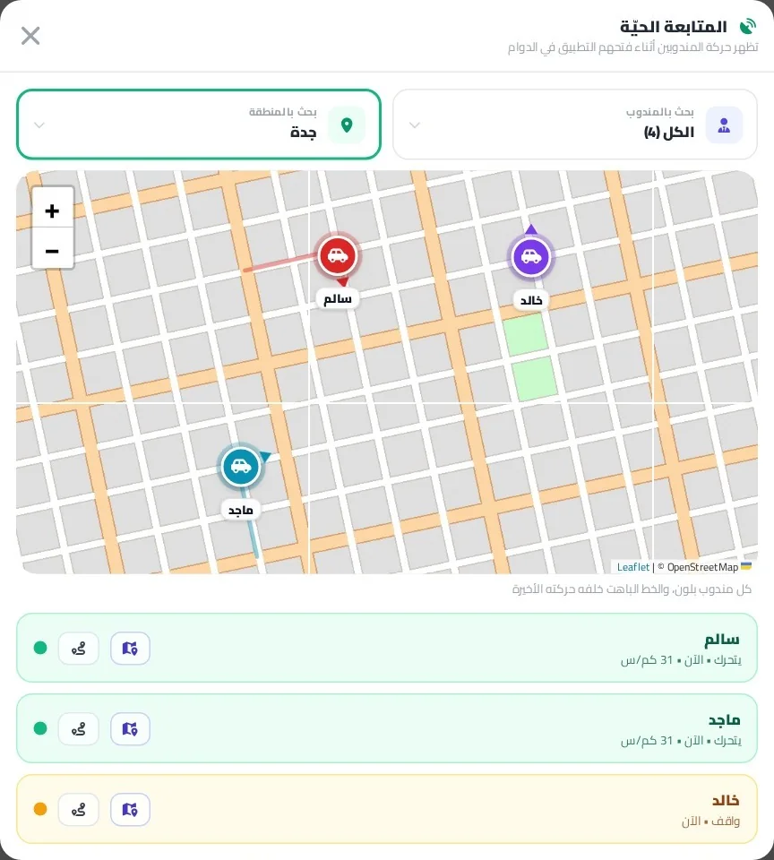 المتابعة الحيّة: مناديب جدة على الخريطة